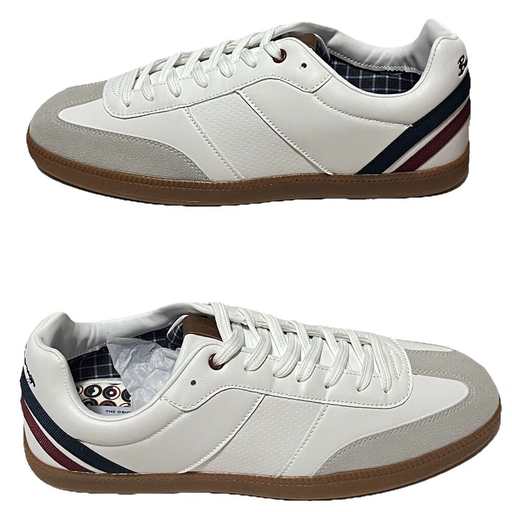 Ben Sherman Size 11.5 Rory Sneaker Low Top White Faux Suede NWB